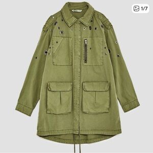 Zara Basic Olive Utility Jacket